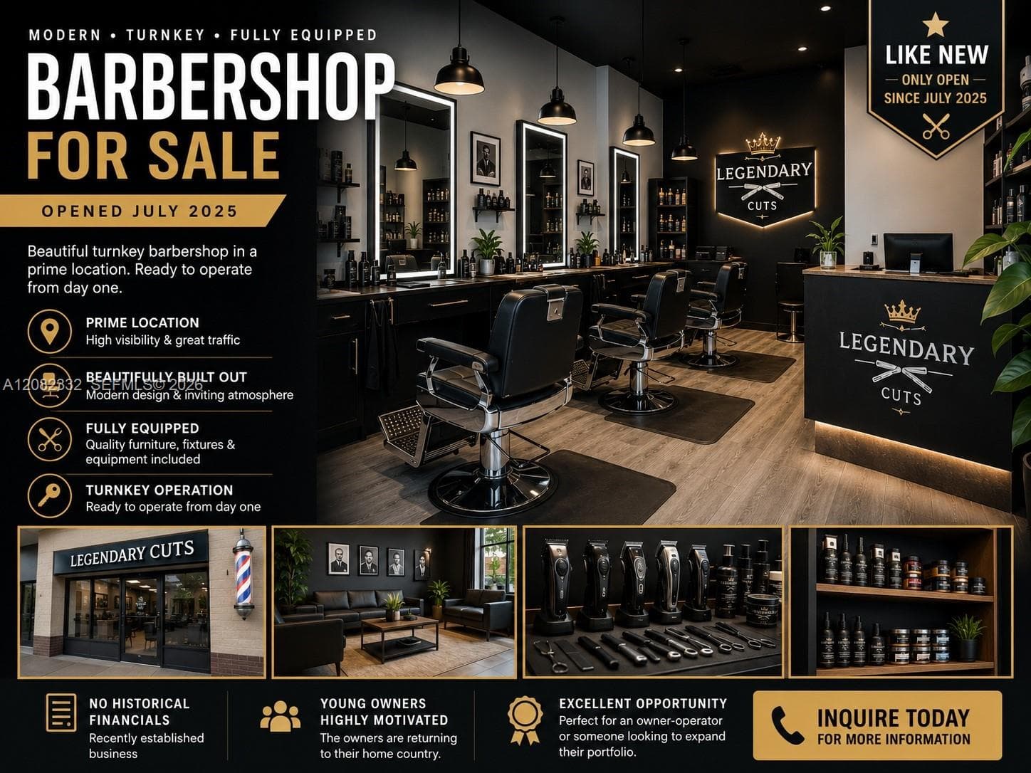 Turnkey Modern Barbershop in Prime Location